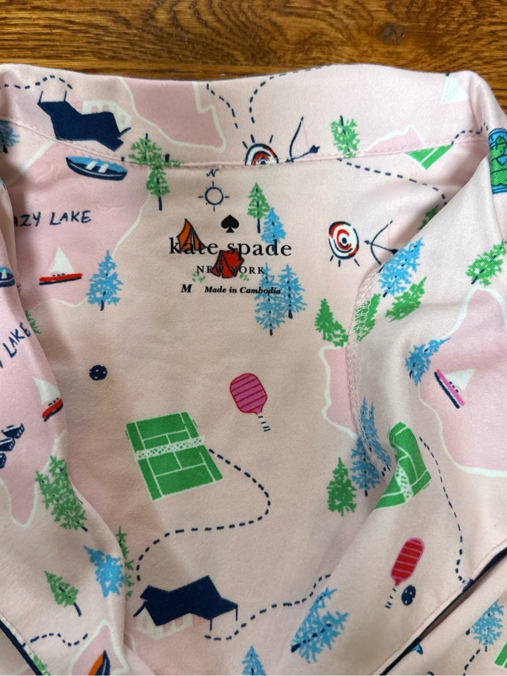 kate spade Pink Camp-Print Short Pajama Set - Picture 6 of 7